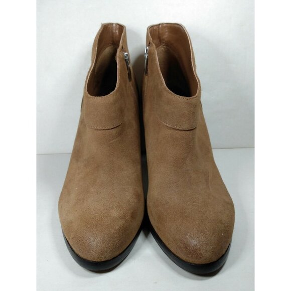 Crown Vintage Ivvy Women's Size 11 M Booties Ankle Brown Leather Side Zip Heels - Picture 2 of 10